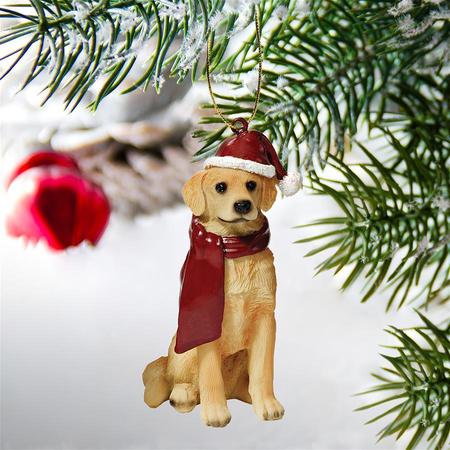 DESIGN TOSCANO Golden Retriever Holiday Dog Ornament Sculpture JH576305